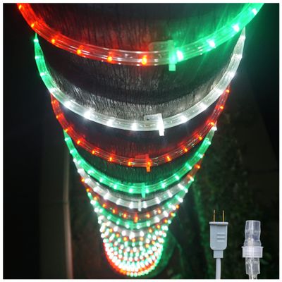 Russell Decor 200ft/2160 LED Rope Lights for California Mexico Italy Theme Colors Party Outdoor Trees Patio Deck Flexible Connectable Rope Lights (Green Red White)