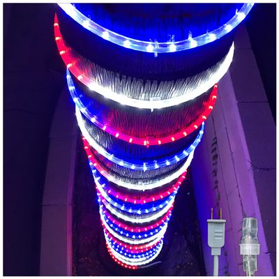 Russell Decor 200ft/2160 LED Rope Lights for Patriotic 4th of July Memorial Day Party Outdoor Trees Patio Deck Flexible Connectable Rope Lights (Red White Blue)