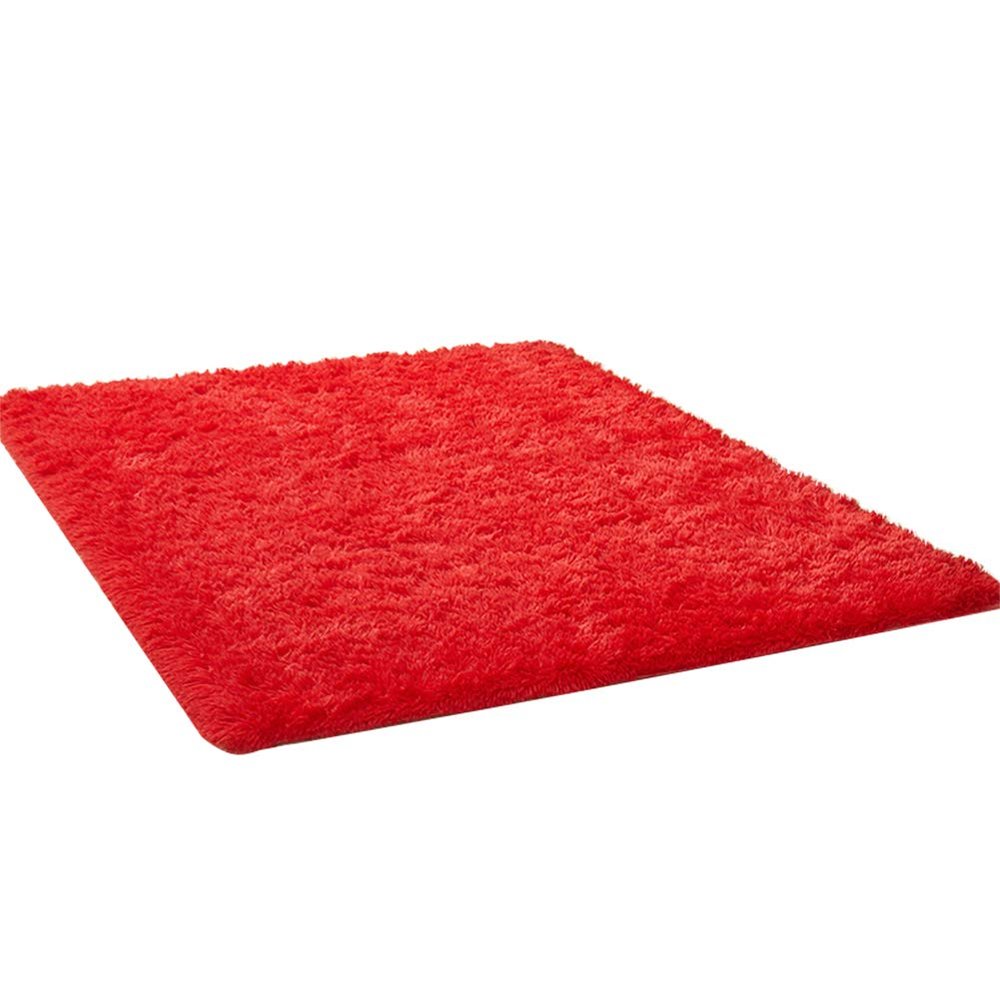 Kekon Ultra Soft Indoor Modern Square Area Rugs Fluffy Non-Slip Floor Carpets Silky Mat for Living Room Bedroom Kids and Baby Room Nursery and Pet, 2.6 * 5.2ft, Red