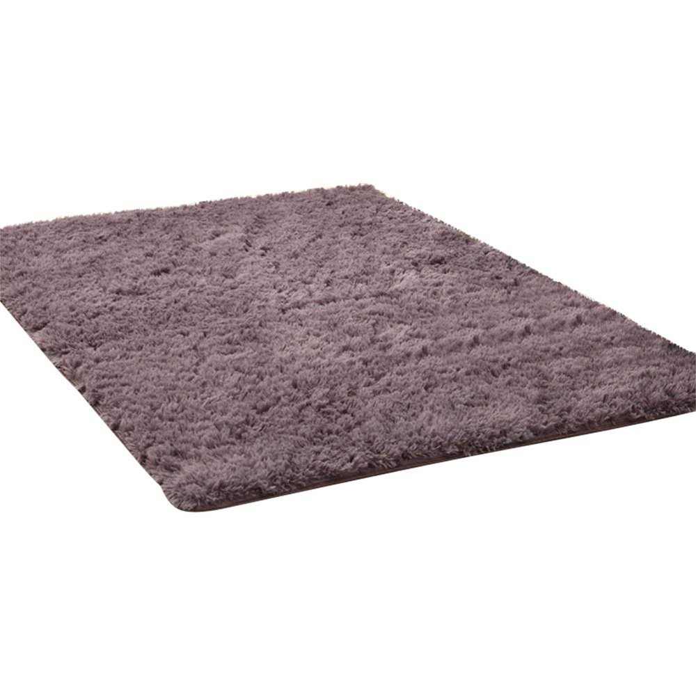 Kekon Ultra Soft Indoor Modern Square Area Rugs Fluffy Non-Slip Floor Carpets Silky Mat for Living Room Bedroom Kids and Baby Room Nursery and Pet, 4 * 6.6ft, Gray Purple