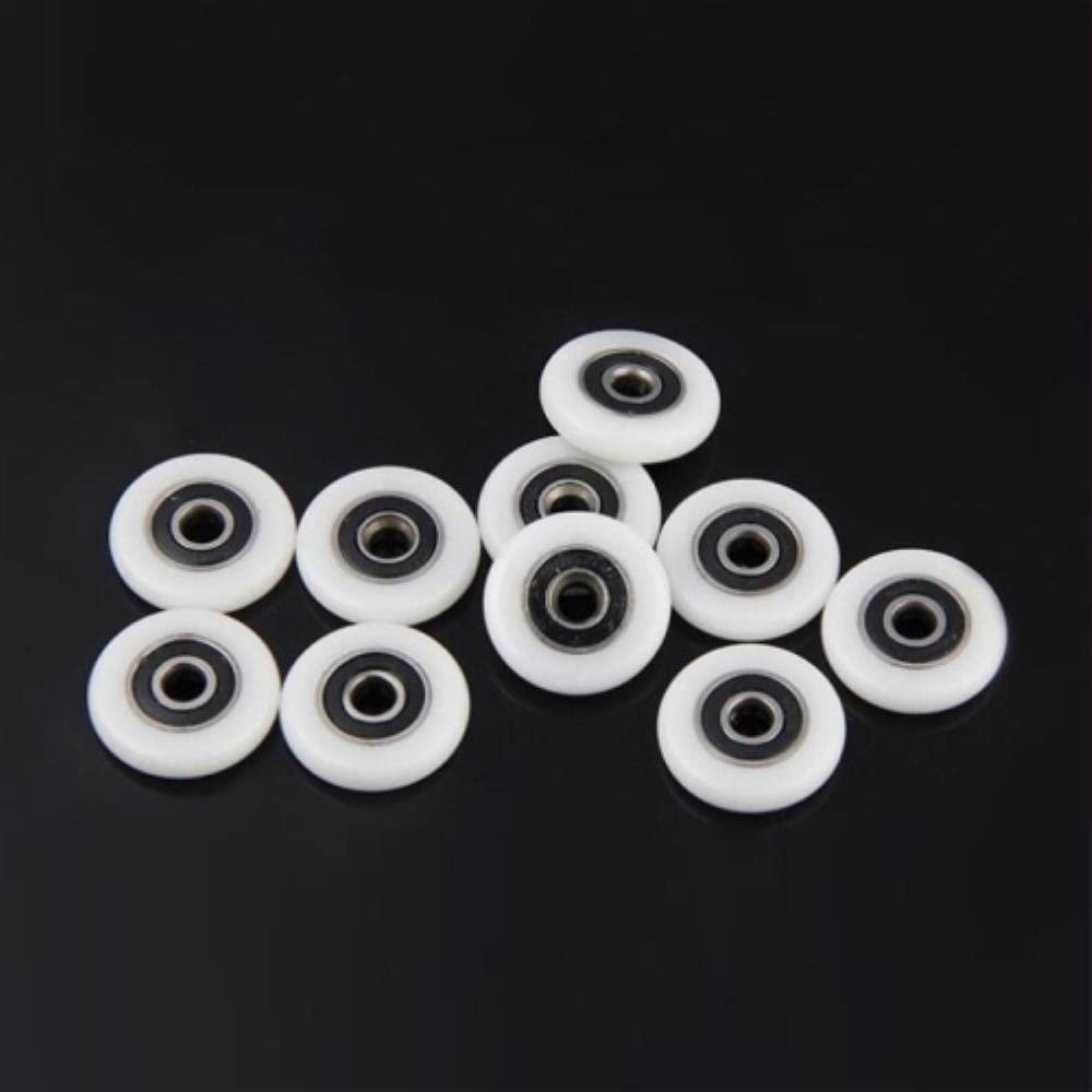 AFUDER 10pcs Bearing Bathroom Door Runner Sliding Roller Shower Door Pulley Outside Diameter 19mm/20mm/22mm/23mm/25mm/27mm
