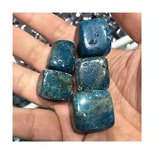 Polished Gemstone Natural Blue Apatite Quartz Crystal Cube Tumbled Stone for Aquarium Decoration 5pcs