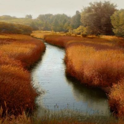 ArtExpert Sunlit Pond I by Madeline Clark - 16x16 Art Print Poster