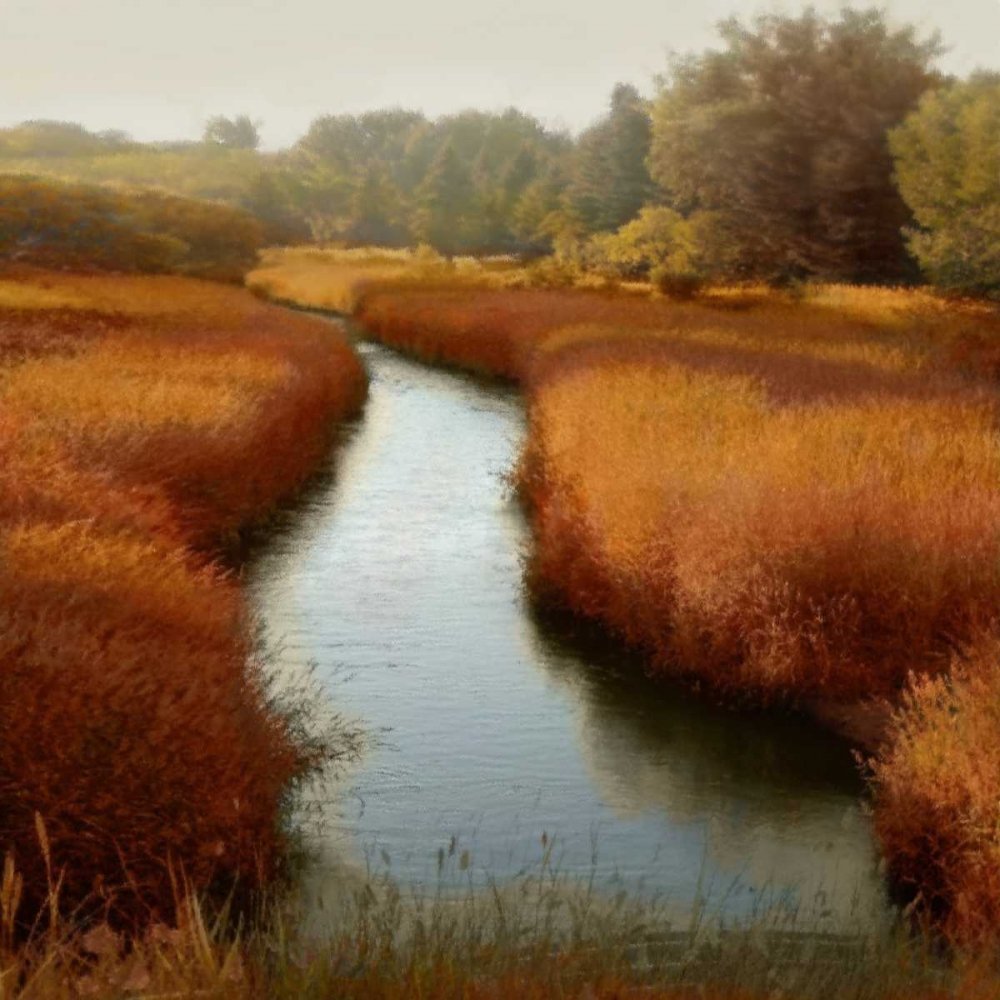 ArtExpert Sunlit Pond I by Madeline Clark - 16x16 Art Print Poster