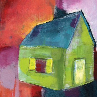 ArtExpert Green House by Linda Woods - 16x16 Art Print Poster