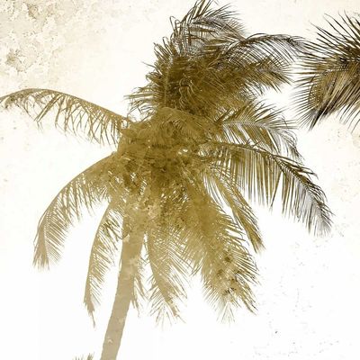ArtExpert Bright Palm Gold 1 by Kimberly Allen - 16x16 Art Print Poster