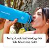 ThermoFlask Kids 16 oz Insulated Water Bottles with Straw Lid BPA-Free Stainless Steel Leakproof & Spill-Proof Design Easy Clean Wide Mouth 2-Pack for School, Sports, Playdates, Red/Blue view 3