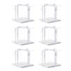 XININSUN 6Pcs clear cake boxes with Ribbon, 6inch cake boxes for Christmas Bakery Treat,Holiday Pastries,Gift Giving-White view 1