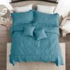 HZ & HY Oversized King Bedspread, Quilted Coverlet Bedding Set, Lightweight Thin Comforter, Reversible, Luxurious, 5 Piece, 100% Microfiber, Blue view 3