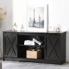 4 EVER WINNER Farmhouse TV Stand for 65 Inch TV, Espresso Entertainment Center for 65 Inch TV, Modern Farmhouse Television Stands for TVs up to 70, Espresso TV Stand for Flat Screens 65 view 1