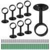 Jiozermi 8 Pack Ceiling Mount Curtain Rod Bracket, Flange Closet Holder, Heavy Duty Stainless Steel Socket, Matte Black view 1