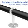 Jiozermi 8 Pcs 1 1/4 Inch Ceiling Mount Curtain Rod Bracket, Heavy Duty Stainless Steel, Brushed Finish view 4