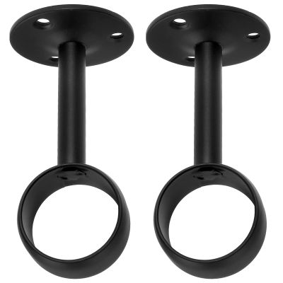 Jiozermi 2pcs Ceiling Mount Curtain Rod Bracket,1-1/4 Inch,Matte Black