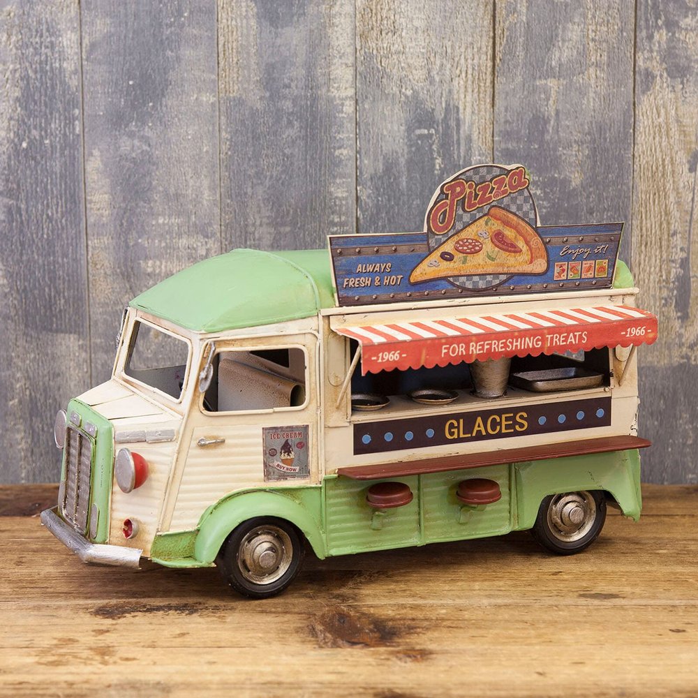 Akizuki Boeki 2004E-8355 Pizza Shop Vintage Car, W 11.0 x D 6.1 x H 7.9 inches (28 x 15.5 x 20 cm)