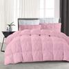 3 Piece Pinch Pleated Comforter Set 500 GSM Cotton Fill Super Soft Fluffy All Season Baffle Box Pin Tuck Goose Down Alternative Comforter with 2 Pillowshams Cal-King/King Size, Baby Pink view 1