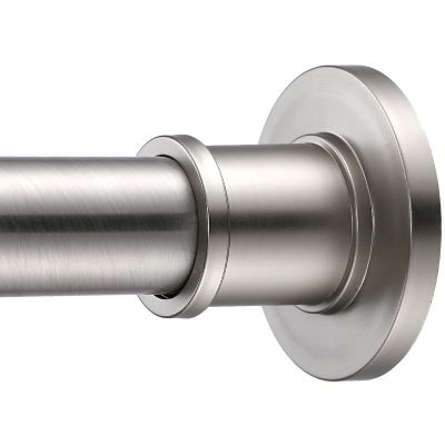 BRIOFOX Industrial Shower Curtain Rod - Rustproof Non-Slip 43-72 Inch 304 Stainless Steel Tension Curtain Rod for Window or Bathroom, Brushed Nickel