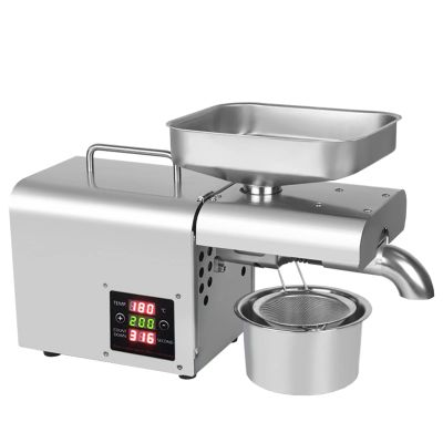 610W Commercial Automatic Stainless Steel Oil Press Machine Industrial Nuts Seeds Oil Extractor Organic Oil Expeller Presser Pressing Machine 110V (610W)