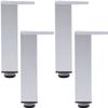 Elegant Upholstery Furniture Legs 4pcs Furniture Legs Adjustable Metal Table Legs | Aluminum Alloy Replacement Furniture Feet for Couch Sofa Desk Legs Bed Cabinets Risers,Triangle Mounting Plate view 1