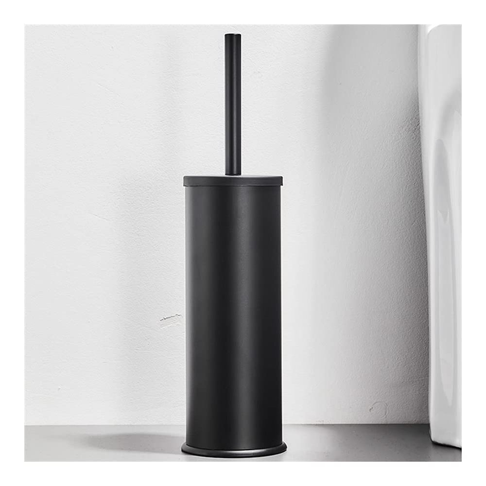 Nordic Toilet Brush and Holder Household Toilet Bowl Long Handle Toilet Brush Set Hotel Bathroom Space Aluminum Toilet Brush (Color : Black)