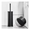 Nordic Toilet Brush and Holder Household Toilet Bowl Long Handle Toilet Brush Set Hotel Bathroom Space Aluminum Toilet Brush (Color : Black) view 3