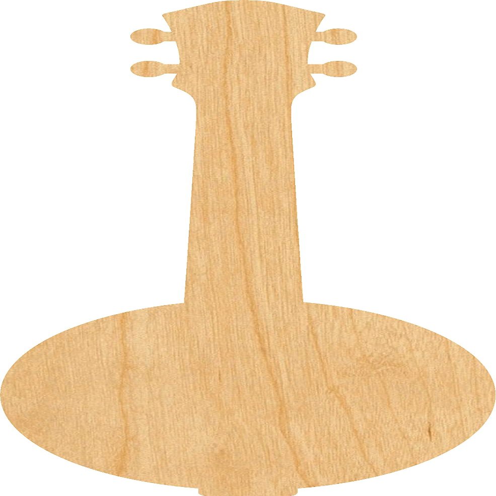 Banjo Laser Cut Out Wood Shape Craft Supply - 4 Inch