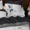 Andency Queen Quilt Set Black and White, 3 Pieces Grey Striped Ultra Soft Summer Lightweight Bedspreads& Coverlets Set, Patchwork Quilted Bedding Sets for All Seasons (90"x96") view 4