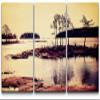 SIGNLEADER Canvas Print Wall Art Set Silhouette Wetland at Dawn Nature Wilderness Photography Realism Contemporary Landscape Colorful Multicolor Ultra for Living Room, Bedroom, Office - 24"x36" x 3 view 1