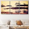 SIGNLEADER Canvas Print Wall Art Set Silhouette Wetland at Dawn Nature Wilderness Photography Realism Contemporary Landscape Colorful Multicolor Ultra for Living Room, Bedroom, Office - 24"x36" x 3 view 2