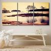 SIGNLEADER Canvas Print Wall Art Set Silhouette Wetland at Dawn Nature Wilderness Photography Realism Contemporary Landscape Colorful Multicolor Ultra for Living Room, Bedroom, Office - 24"x36" x 3 view 3