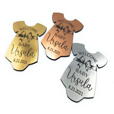 Baby shower magnets - Baby girl magnets - Baby shower favors - gold, silver of copper - Party favors - Set of 10 pc