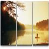 SIGNLEADER Canvas Print Wall Art Set Sundown Over African Wetland Nature Wilderness Photography Realism Contemporary Landscape Colorful Multicolor Ultra for Living Room, Bedroom, Office - 24"x36" x 3 view 1
