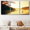 SIGNLEADER Canvas Print Wall Art Set Sundown Over African Wetland Nature Wilderness Photography Realism Contemporary Landscape Colorful Multicolor Ultra for Living Room, Bedroom, Office - 24"x36" x 3 view 2