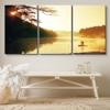 SIGNLEADER Canvas Print Wall Art Set Sundown Over African Wetland Nature Wilderness Photography Realism Contemporary Landscape Colorful Multicolor Ultra for Living Room, Bedroom, Office - 24"x36" x 3 view 3