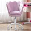 CIMOTA Cute Kids Desk Chair,Velvet Bedroom Chair Adjustable Child Computer Chair Swivel Shell Vanity Chairs for Girls Bedroom/Study Room, Light Purple view 1