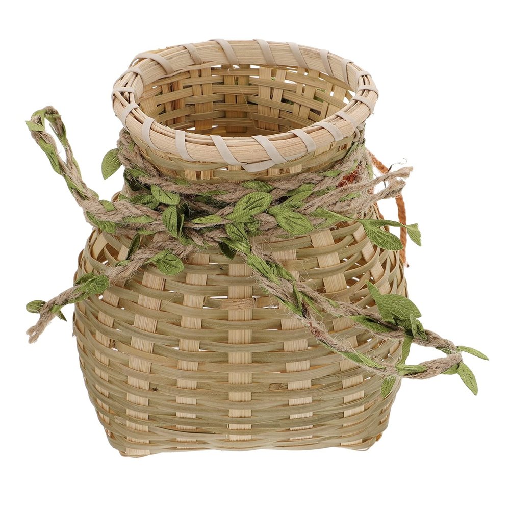 Cabilock 1pc Handmade Woven Storage Basket for Arrangement Decorative Container for Home Organization Natural Material Versatile Use Room Office and Garden