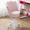 CIMOTA Cute Kids Desk Chair,Velvet Bedroom Chair Adjustable Child Computer Chair Swivel Shell Vanity Chairs for Girls Bedroom/Study Room, Light Pink view 1