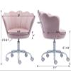 CIMOTA Cute Kids Desk Chair,Velvet Bedroom Chair Adjustable Child Computer Chair Swivel Shell Vanity Chairs for Girls Bedroom/Study Room, Light Pink view 2