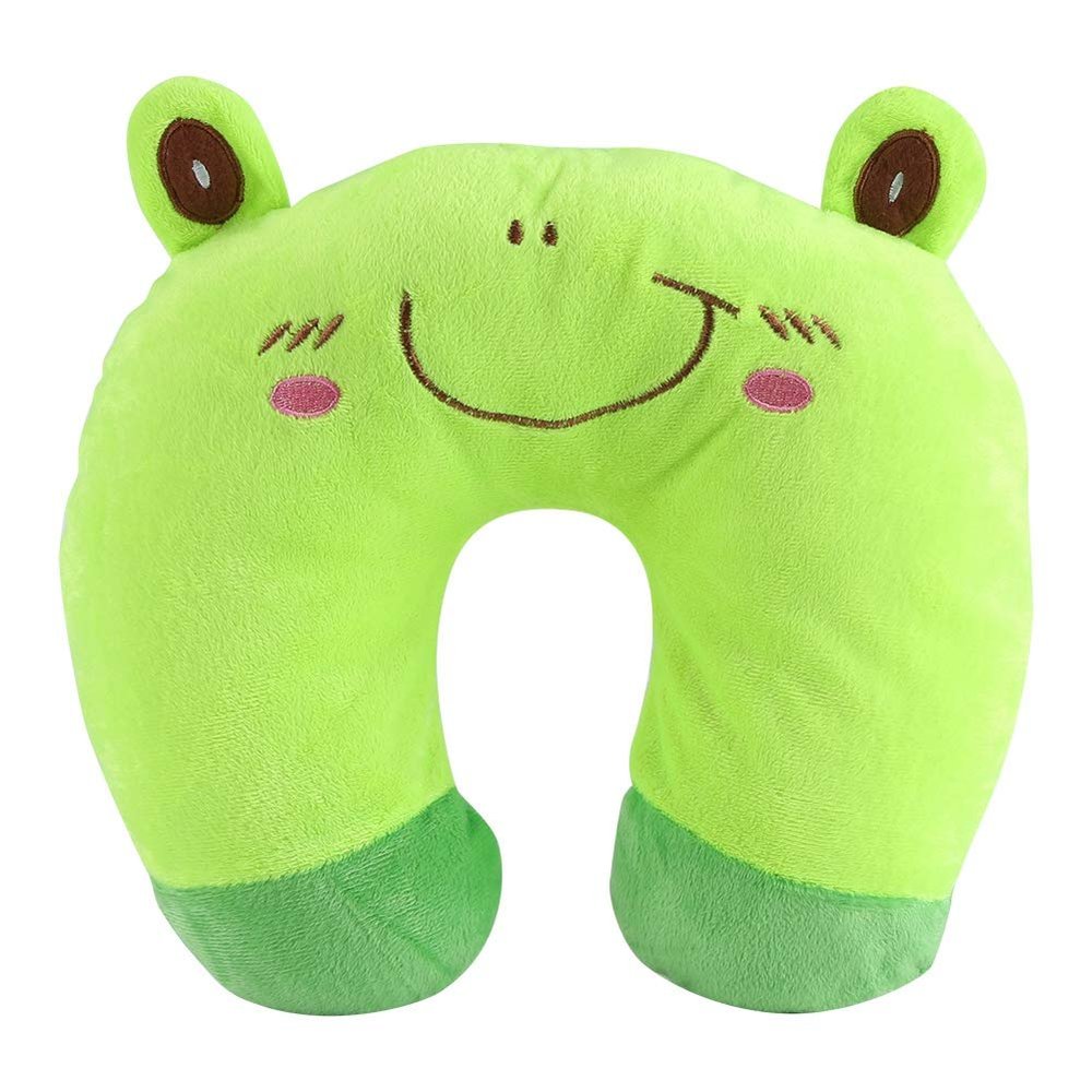 Alvinlite Travel Neck Pillow,PP Cotton Pillow Soft U-Shaped Car Head Rest Cushion for Comfort in Travel(Frog)