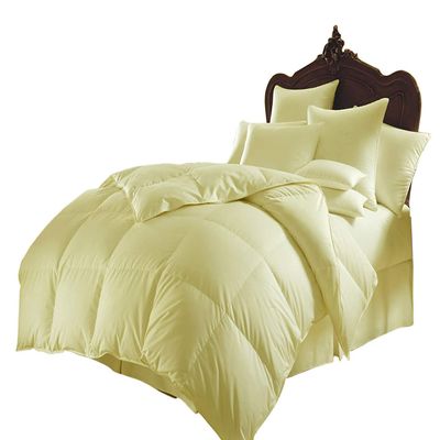 Tanya Linen Ultra Soft 5pc 100% Cotton, 800 Thead Count, Sheet Set with 300GSM Comforter Size-King (94"X104"), Colour Yellow