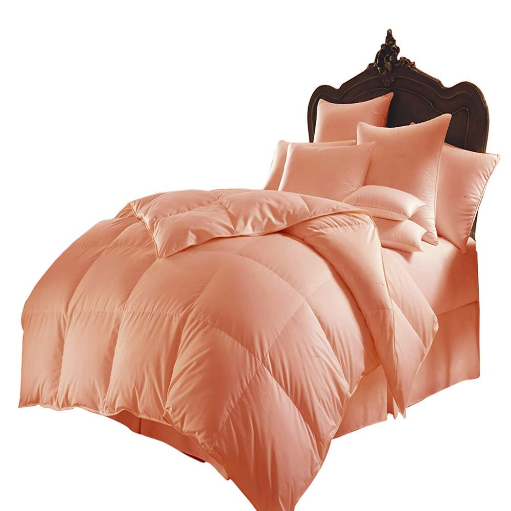 Kanak Bedding Down Alternative Comforter, All Season Comforter - Plush 300GSM Microfiber Duvet Insert - Box Stitched, Size-Twin XL (85"X90") Colour Peach