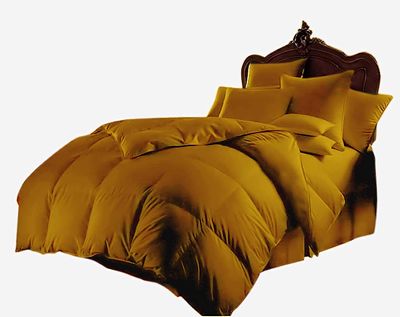 Kanak Bedding Down Alternative Comforter, All Season Comforter - Plush 300GSM Microfiber Duvet Insert - Box Stitched, Size-Twin XL (85"X90") Colour Gold