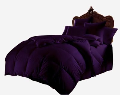 Kanak Bedding Down Alternative Comforter, All Season Comforter - Plush 300GSM Microfiber Duvet Insert - Box Stitched, Size-Twin XL (85"X90") Colour Purple