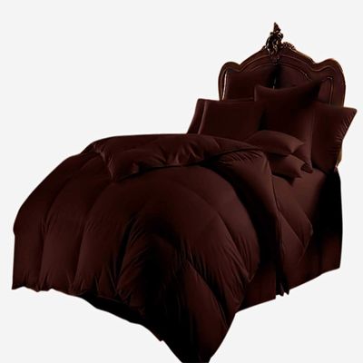 Kanak Bedding Down Alternative Comforter, All Season Comforter - Plush 300GSM Microfiber Duvet Insert - Box Stitched, Size-Twin XL (85"X90") Colour Chocolate