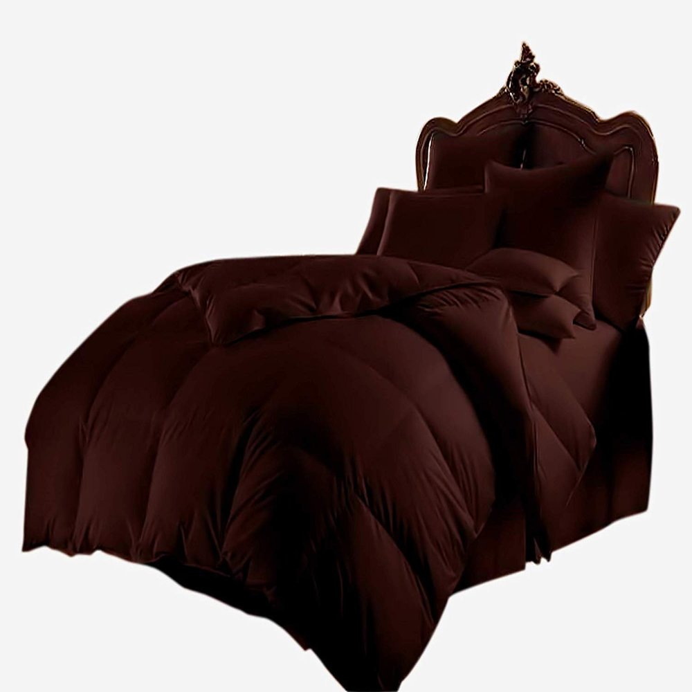 Kanak Bedding Down Alternative Comforter, All Season Comforter - Plush 300GSM Microfiber Duvet Insert - Box Stitched, Size-Twin XL (85"X90") Colour Chocolate