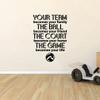 Your Team Becomes Your Family The Ball Becomes Your Friend The Court Becomes Your Home Volleyball Quote Vinyl Wall Sticker Art Decal Girls Boys Kids Room Design Home Gym Sports Court Size (40x24 inch) view 2