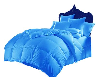 Kanak Bedding Down Alternative Comforter, All Season Comforter - Plush 300GSM Microfiber Duvet Insert - Box Stitched, Size-Twin XL (85"X90") Colour Turquoise Blue