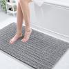 Arotive Luxury Bathroom Rugs 47x24, Extra Soft Thick Absorbent Shaggy Chenille Bath Rugs, Non-Slip Machine Wash Dry, Bath Mats for Bathroom Floor, Tub and Shower, Home Decor Accessories, Grey view 1