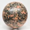 65mm 415g Orange Orthoclase w/Black Tourmaline Sphere Polished Natural Feldspar Gemstone Crystal Mineral LW UV Reactive Ball - Peru + Stand view 4