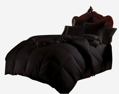 Kanak Bedding Down Alternative Comforter, All Season Comforter - Plush 300GSM Microfiber Duvet Insert - Box Stitched, Size-Twin XL (85"X90") Colour Black