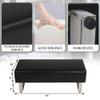 TRY & DO Upholstered Dining Bench with PU Black Leather Surface Ottoman Padded Seat with Stainless Steel Support view 2